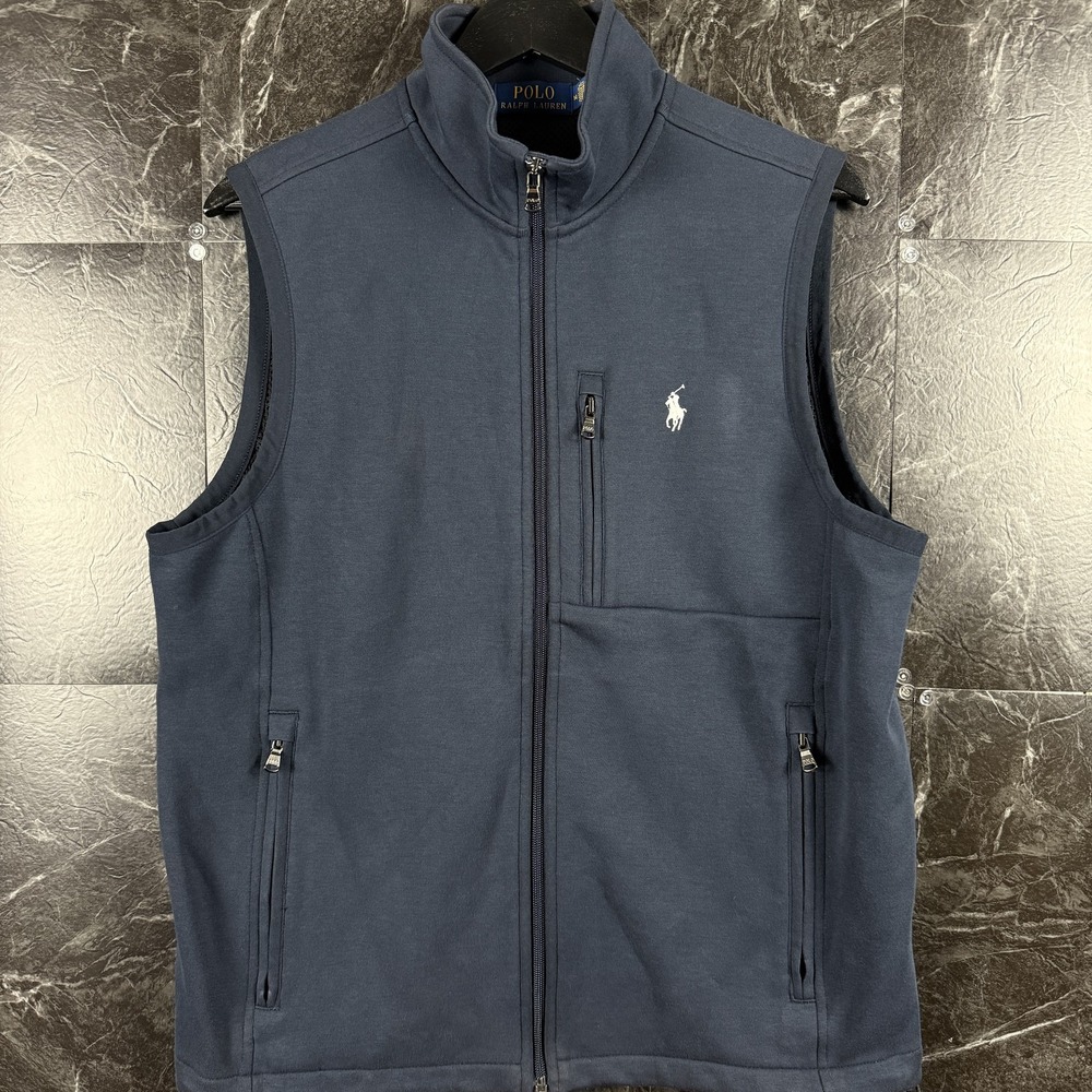 Polo Ralph Lauren Men's Blue Knit Tech Performance Gilet Vest Medium